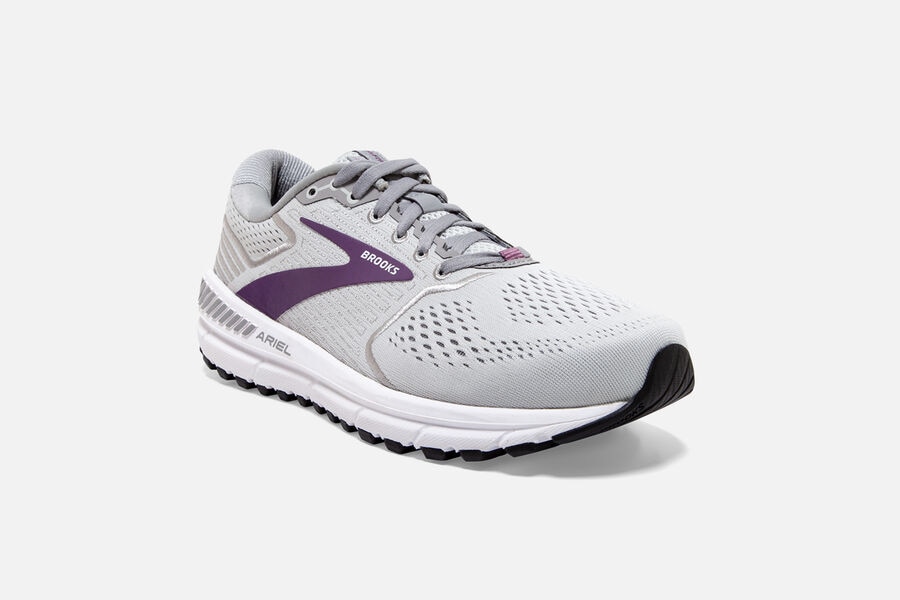 Brooks Running Shoes - Ariel \'20 Road Womens - Grey/Purple - FQW-179046